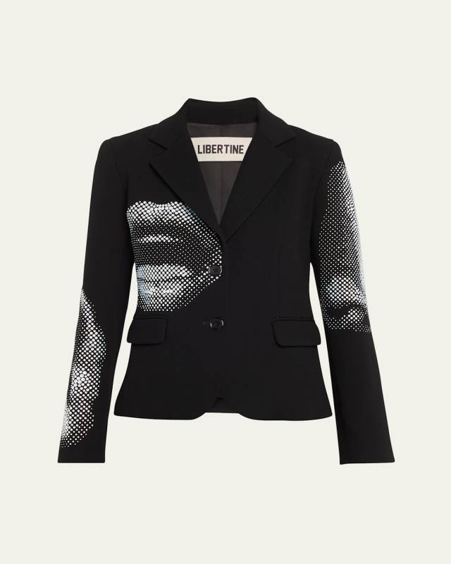 Five Senses Crystal Single-Breasted Blazer